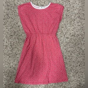 Hanna Andersson Girls Dress 140 (10) Pink Polka Dot Organic Cotton Play Dress
